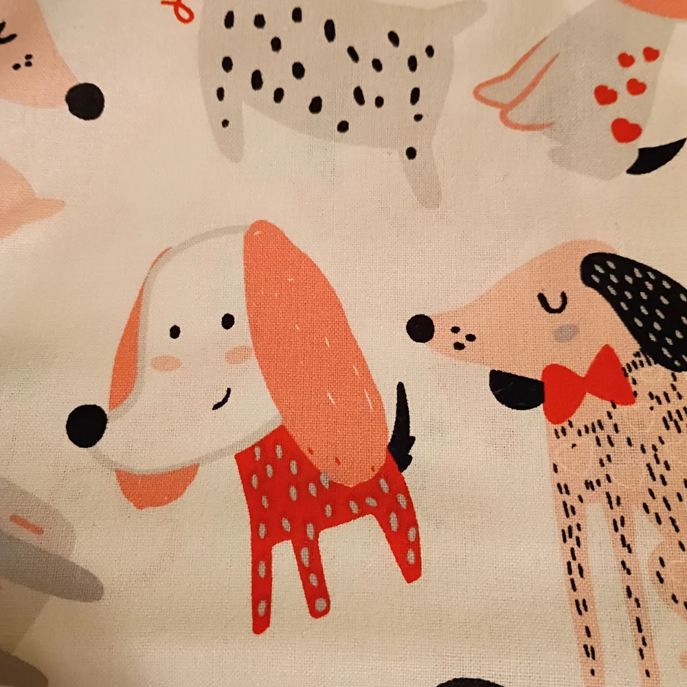 Cute Dog Pattern Pet Fabric Fat Quater Set Of 3